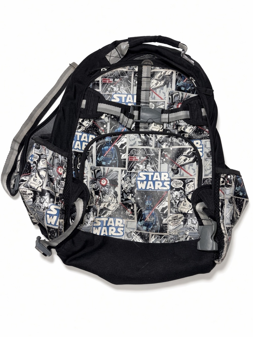 Pottery Barn Kids Mackenzie Star Wars Comic Backpack Black Large